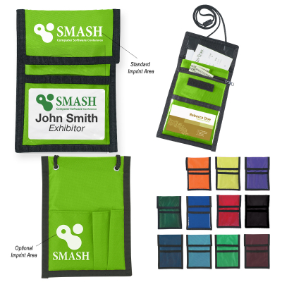 rPET Neck Wallet Badge Holder