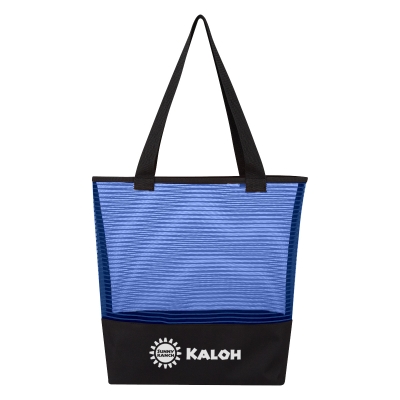 Sheer Mesh Pinstripe Tote Bag