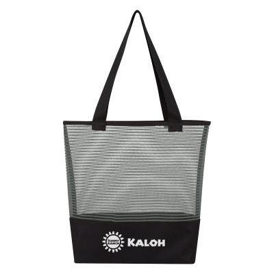 Sheer Mesh Pinstripe Tote Bag