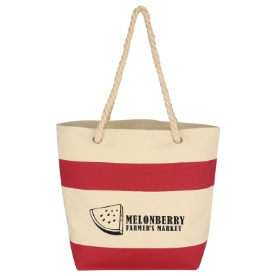 Cruising 16 Oz. Cotton Canvas Tote Bag With Rope Handles