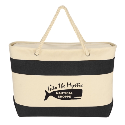 Large Cruising 16 Oz. Recycled Cotton Canvas Tote Bag With Rope Handles