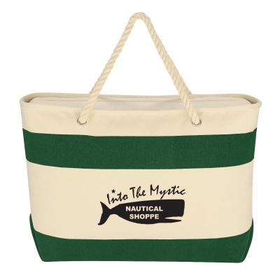 Large Cruising 16 Oz. Recycled Cotton Canvas Tote Bag With Rope Handles