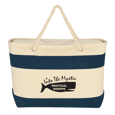 Large Cruising 16 Oz. Recycled Cotton Canvas Tote Bag With Rope Handles