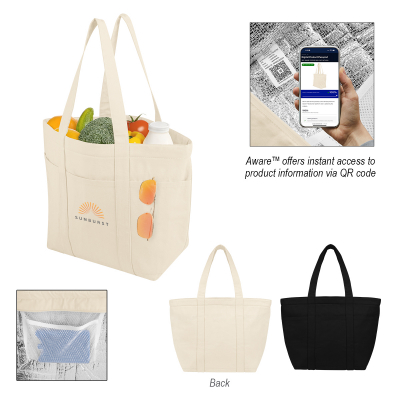 Aware™ 8 oz. 20 Can Recycled Cotton Cooler Tote Bag