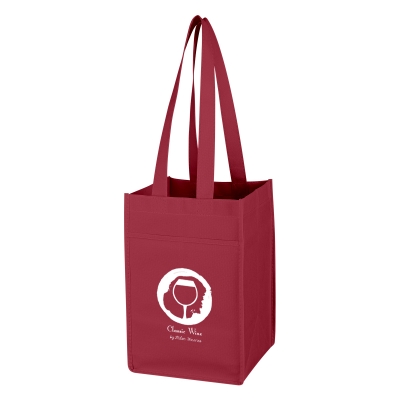 Non-Woven 4 Bottle Recycled Wine Tote Bag