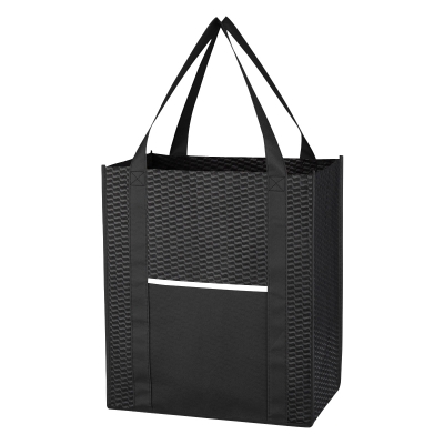 Wave Design Non-Woven Shopper Tote Bag