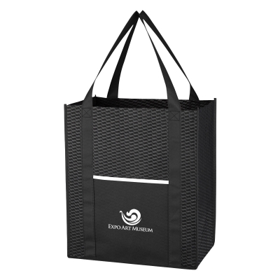 Wave Design Non-Woven Shopper Tote Bag