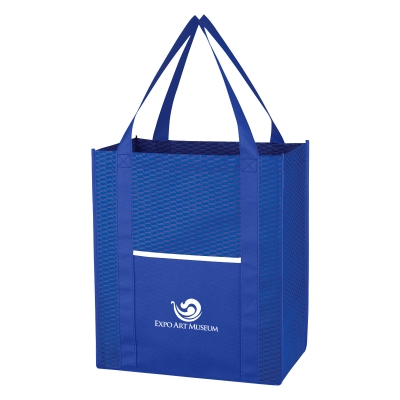 Wave Design Non-Woven Shopper Tote Bag