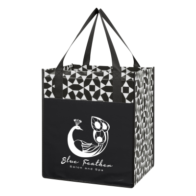 Geometric Non-Woven Recycled Shopping Tote Bag