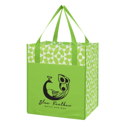 Geometric Non-Woven Recycled Shopping Tote Bag