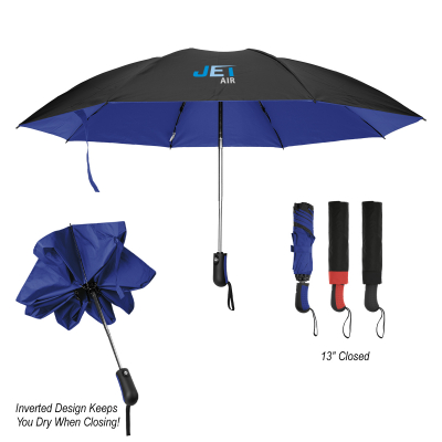 46" Arc Two-Tone Inversion Umbrella With 100% rPET Canopy