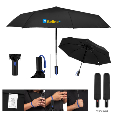 42" Arc Telescopic Folding Umbrella With 100% rPET Canopy