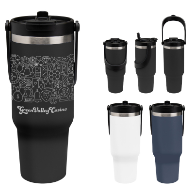 40 Oz. Full Laser Peak Intrepid Recycled Stainless Steel Tumbler