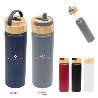 27 Oz. Ellis Recycled Aluminum Bottle With Bamboo Lid