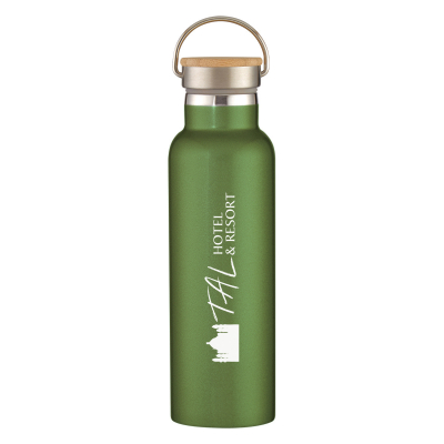 21 Oz. Tipton Recycled Stainless Steel Bottle With Bamboo Lid