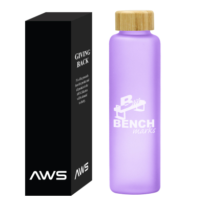 20 Oz. AWS Belle Glass Bottle With Bamboo Lid