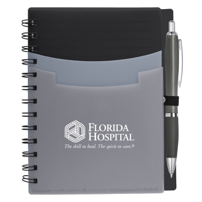 Tri-Pocket Notebook & Satin Pen