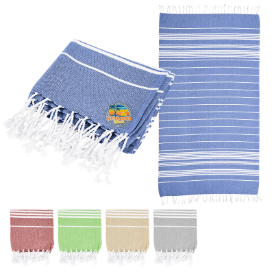 Recycled Beach Blanket With Tassel Fringe