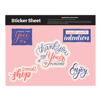 Ultra Removable Sticker Sheet 5.5" x 7" Custom Shapes