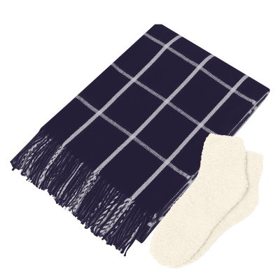 Charleston Throw & Fuzzy Socks Kit