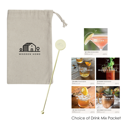 Stainless Steel Cocktail Stirrers With Cocktail Infusion Drink Packet Kit