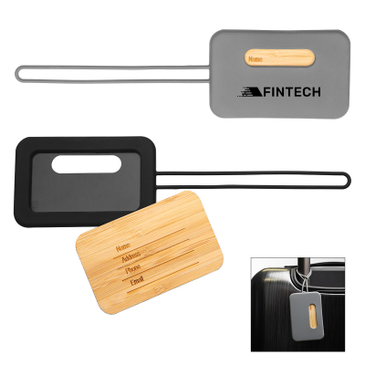 First Class Bamboo & Silicone Luggage Tag