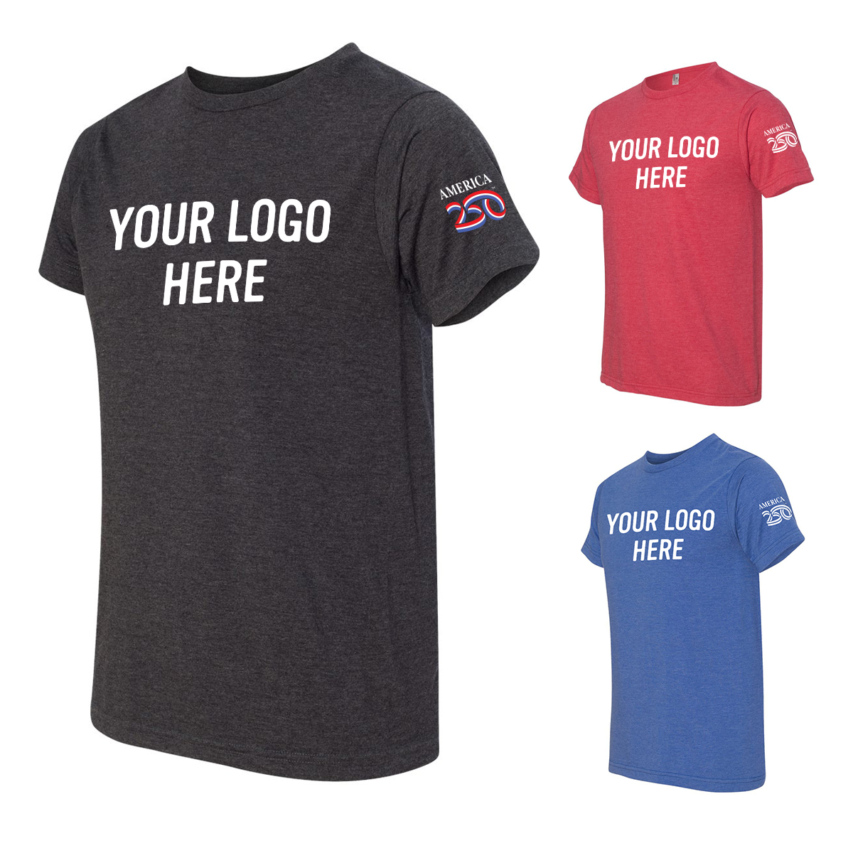 America250™ USA Made 50/50 Fine Jersey Crew T Shirt