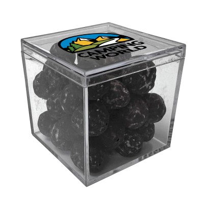 Cube Shaped Acrylic Container With Candy