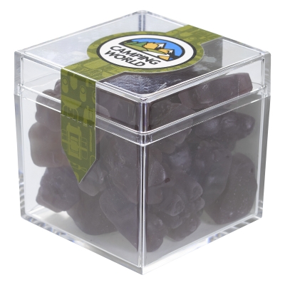 Cube Shaped Acrylic Container With Candy