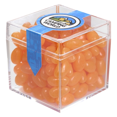 Cube Shaped Acrylic Container With Candy