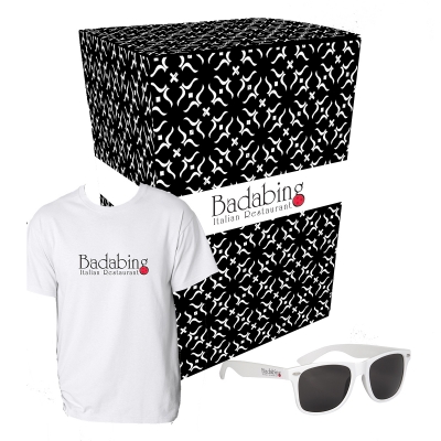 Gildan® T-Shirt And Sunglasses Combo Set With Custom Box