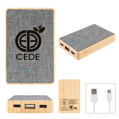 5,000 mAh Bamboo & rPET Power Bank