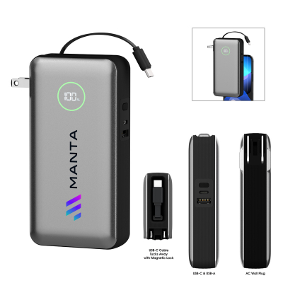 20,000 mAh PhoneSuit® Journey AC All-In-One Portable Battery Pack & Wall Adapter